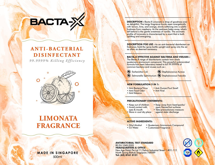 Bacta-X Limonata Fragrance Antibacterial Air Freshener