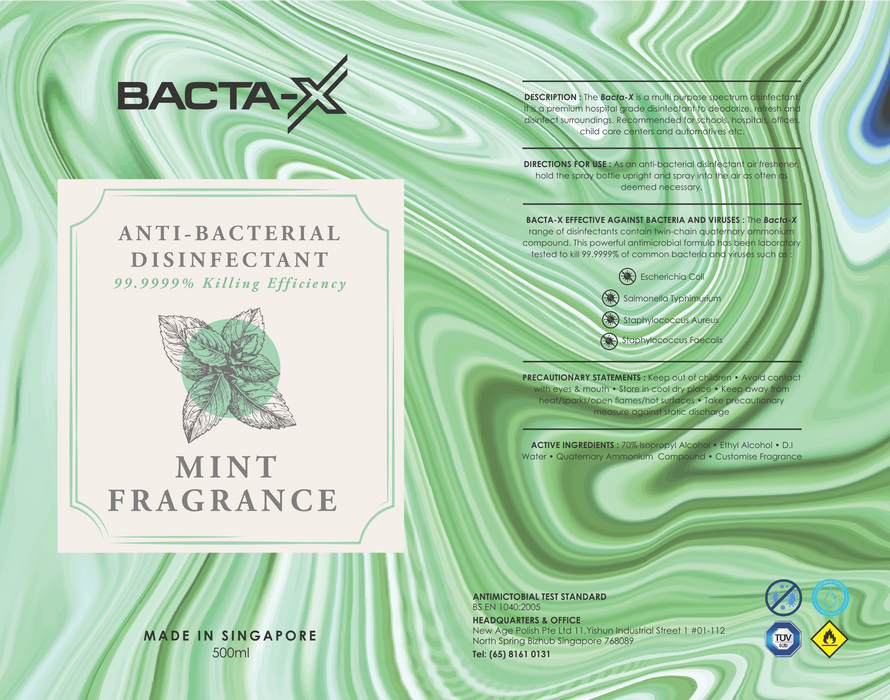Bacta-X Mint Fragrance Antibacterial Air Freshener